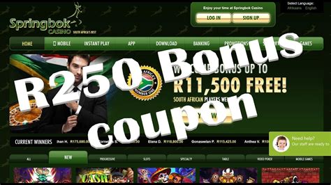 free bonus code springbok casino